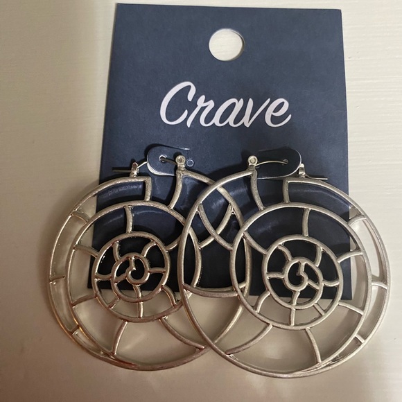 Hook and eye unique pattern silver earrings - Picture 1 of 3